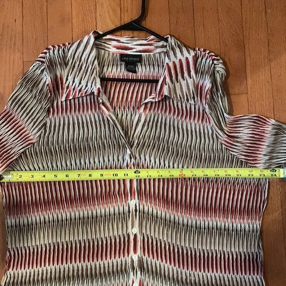 Lane Bryant Boho Accordion Pleat Collared V-Neck Button Down Shirt Size 18 - Picture 10 of 11